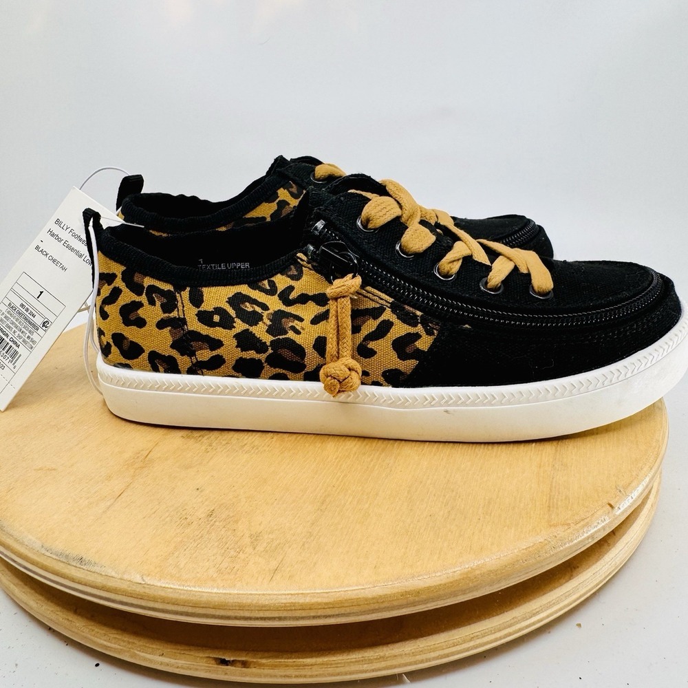 Billy Harbor Essentials Low Top Shoes Girls 1 Cheetah Print Zip Orthotic NWT - Picture 4 of 6